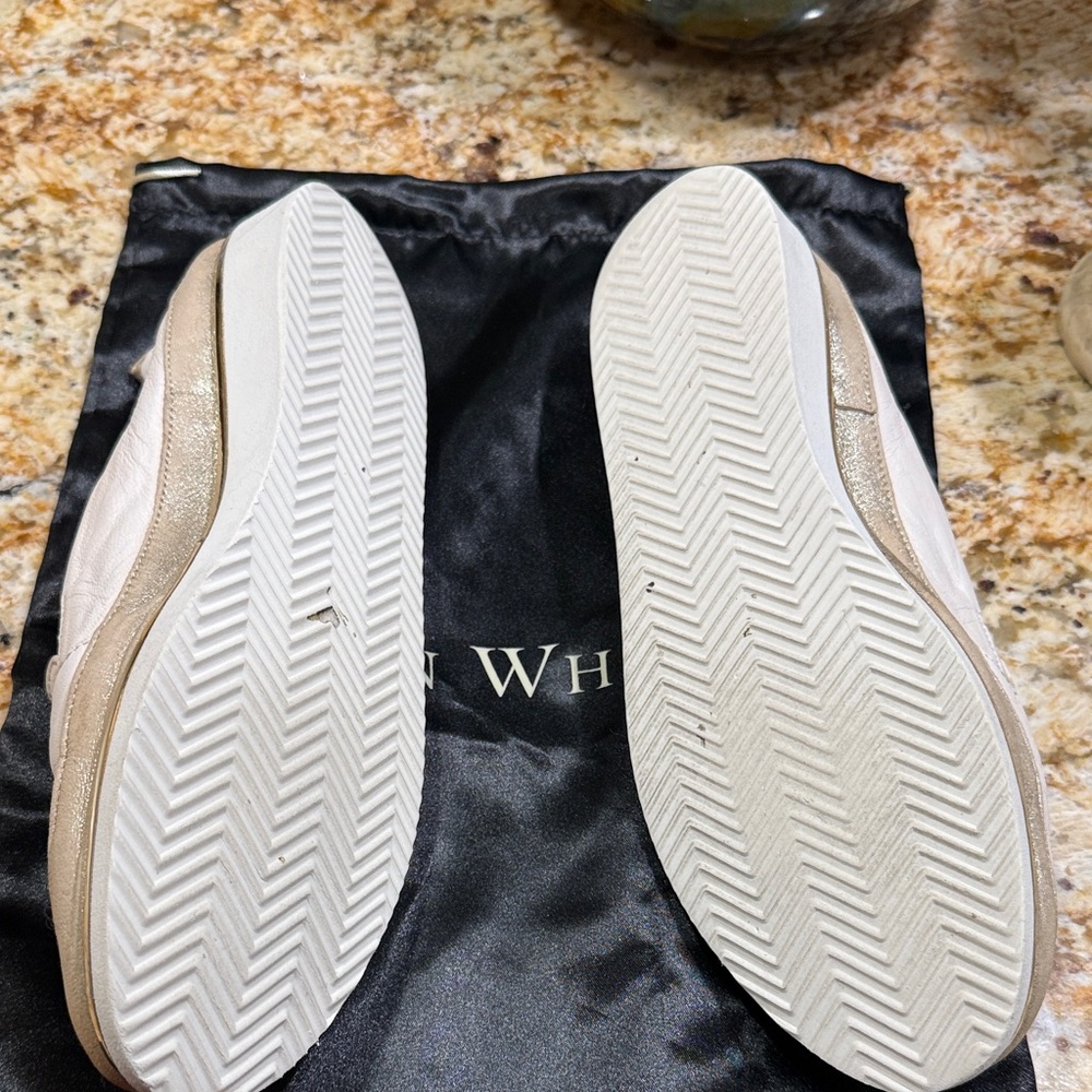Ron White Women's White and gold  Slip-On Shoes - Picture 2 of 3